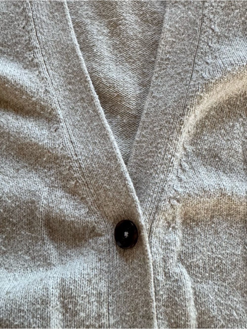 Madewell Size Small Merino Wool Cardigan Button Up Sweater 2 Pockets Oatmeal Tan - Picture 4 of 6